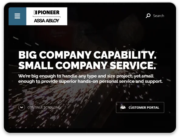 Pioneer Industries website screenshot